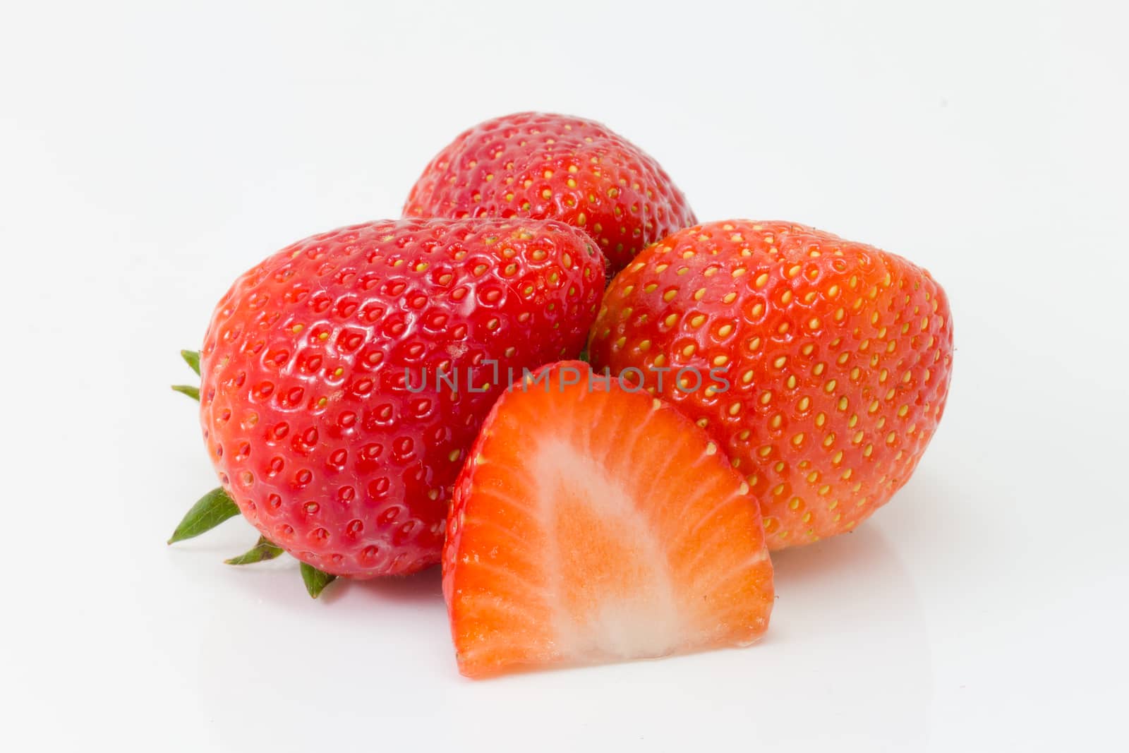 fresh strawberry isolated on white background by chingraph