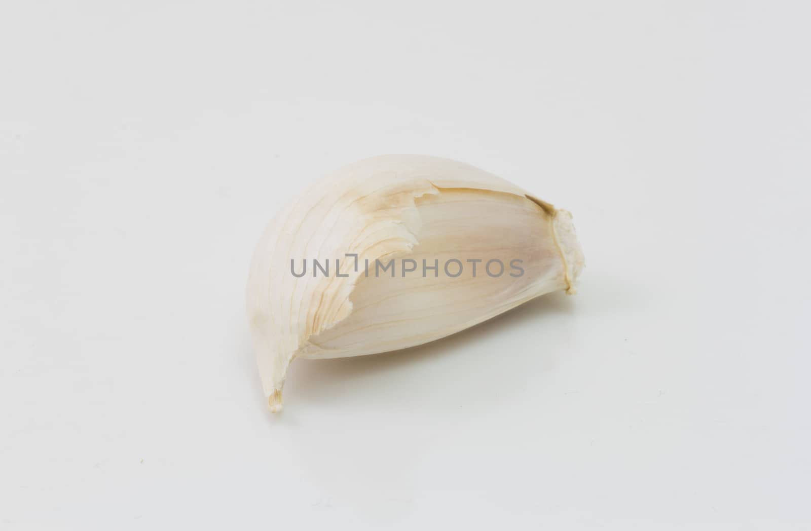 Fresh white garlic isolated on white background