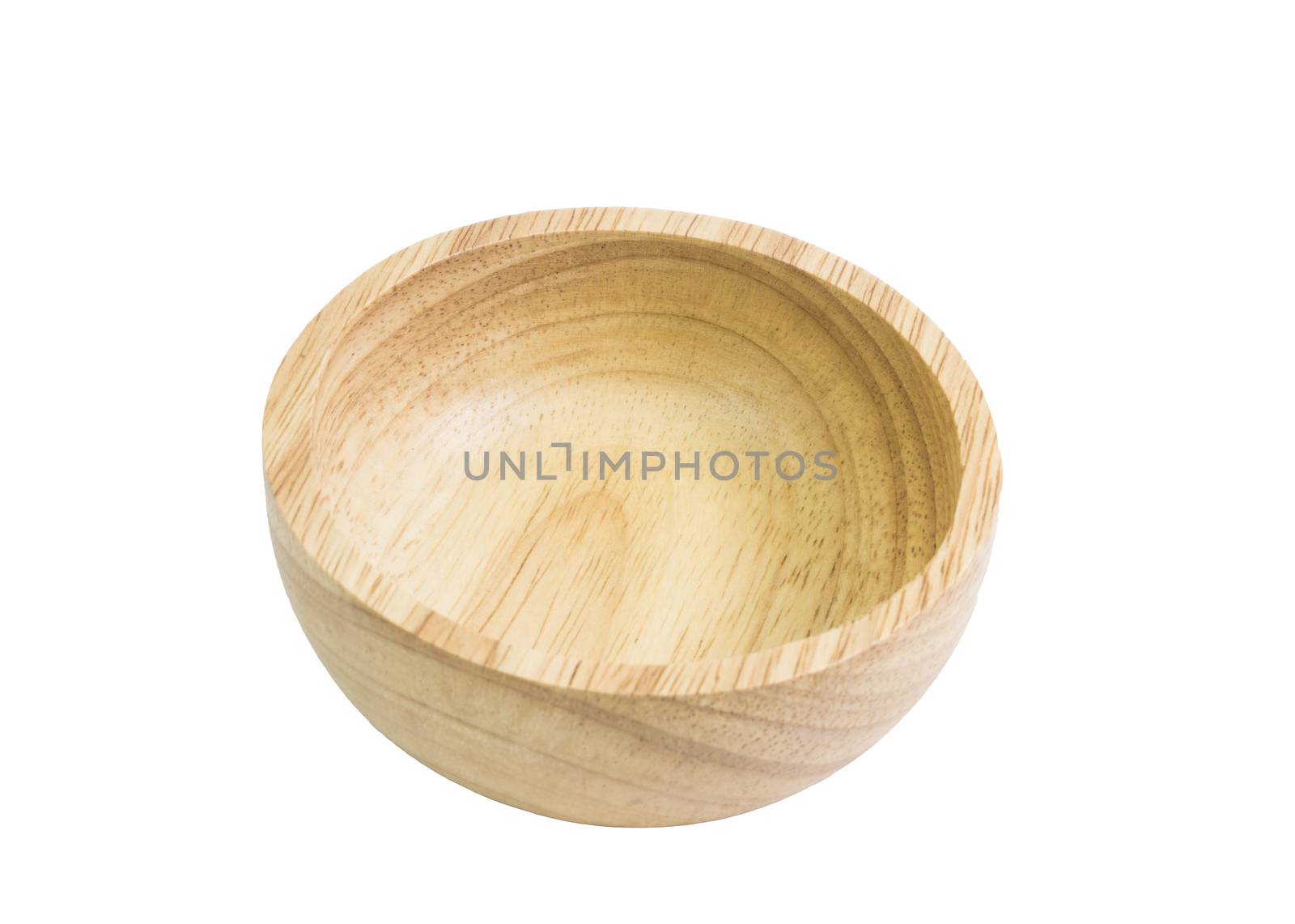 wooden bowl isolated on white background, wood bowl by chingraph