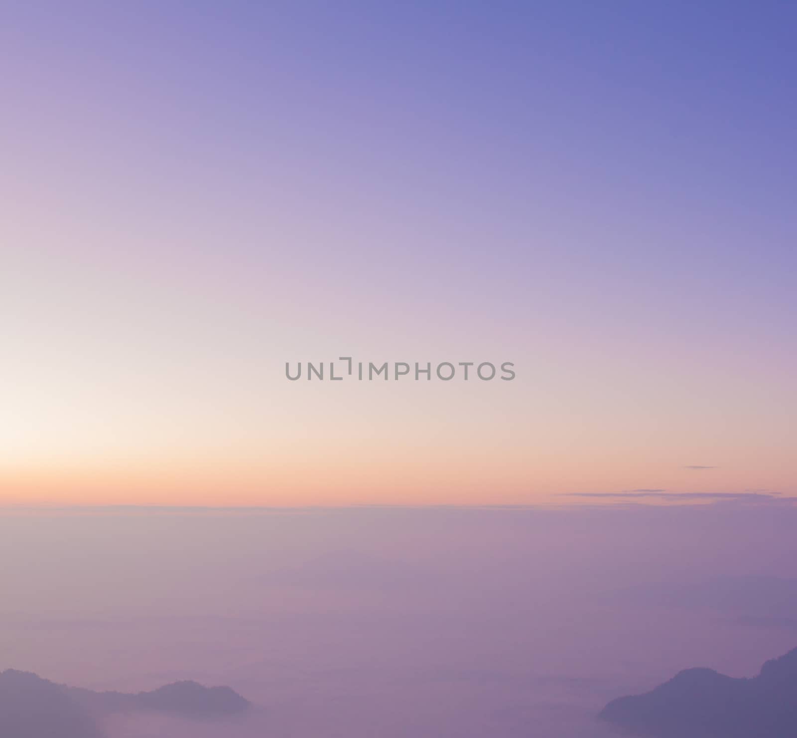 pastel color sky blur background mountain view sunrise