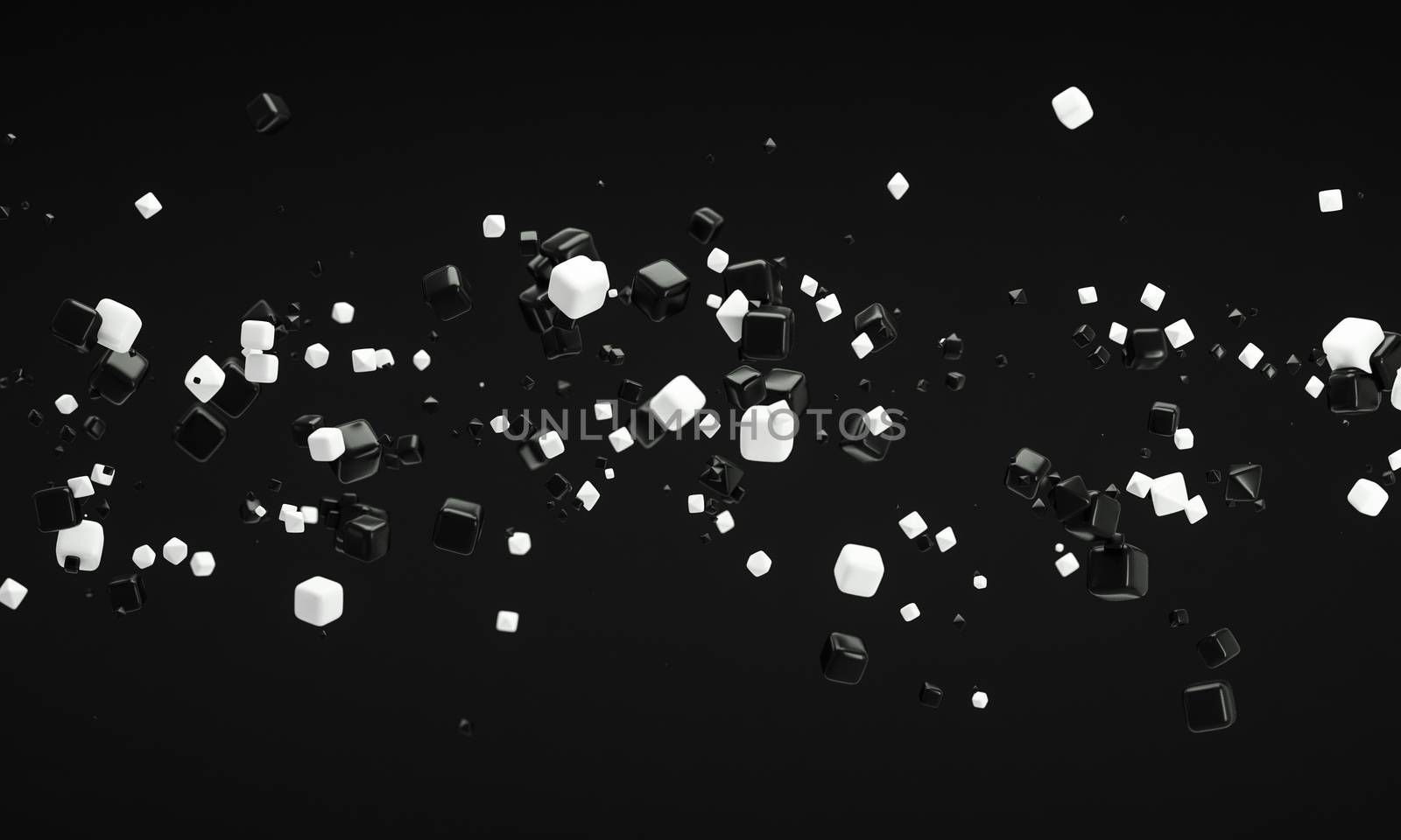 abstract black and white background 3d rendering