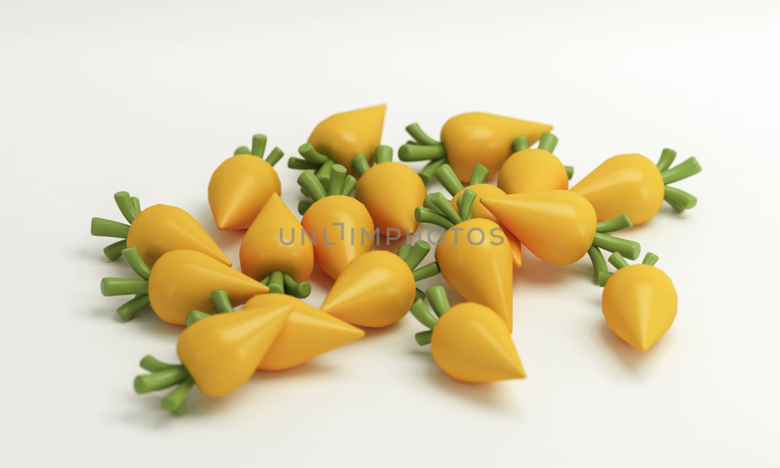 cute cartoon carrot on white background 3d render by chingraph