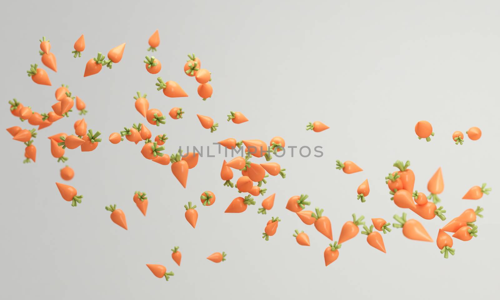 Pastel color carrot background , lovely pastel background 3d ren by chingraph