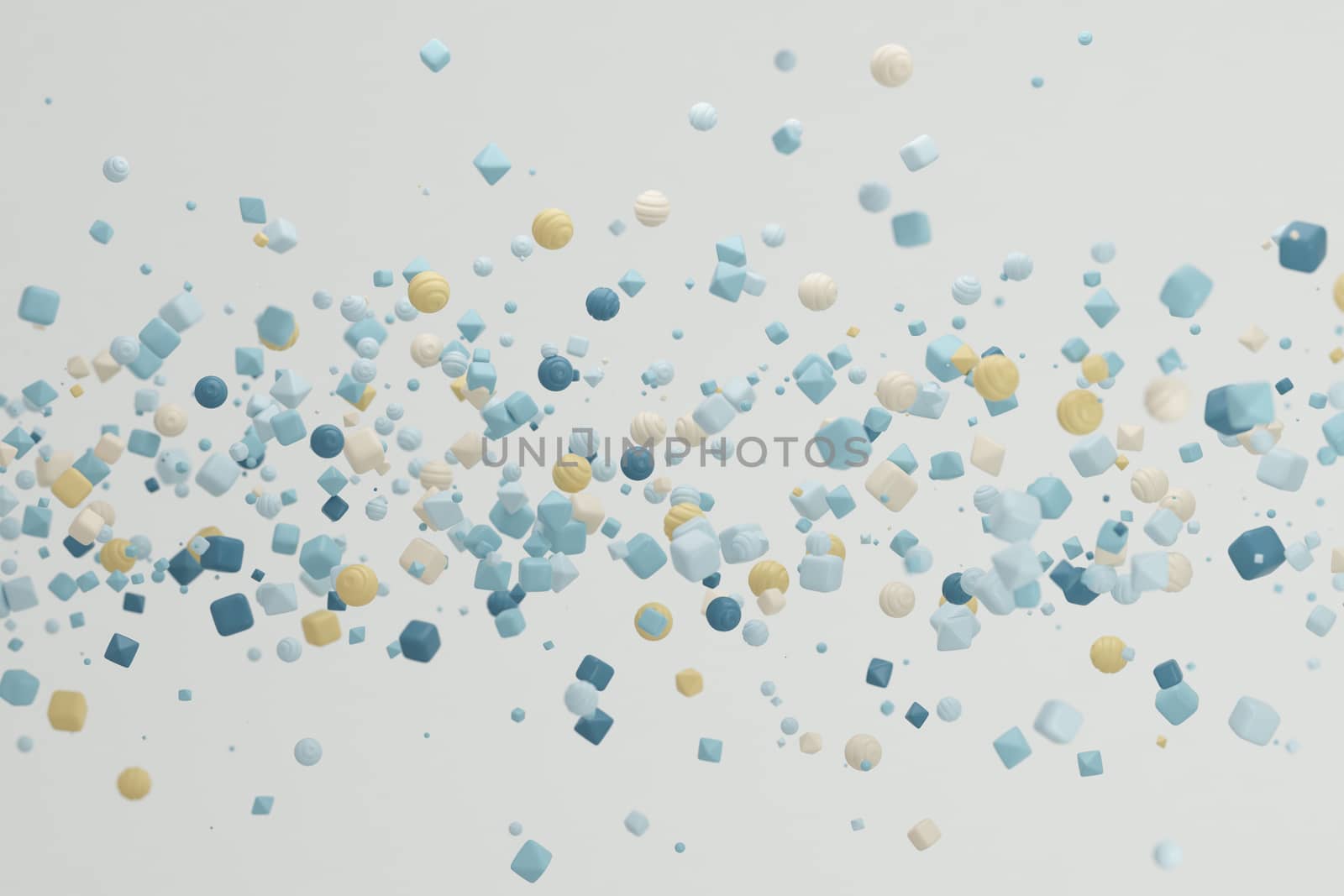 Abstract  pastel background modern shape object float in the air by chingraph