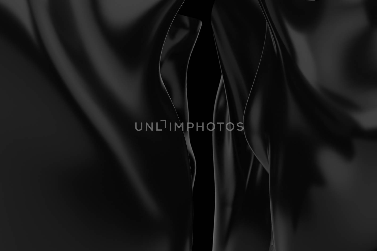 Black abstract  dramatic cloth background 3d rendering