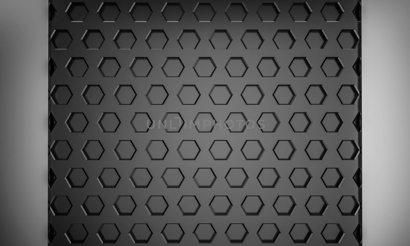 black abstract bee hive hextagon texture background with copy space 3d rendering