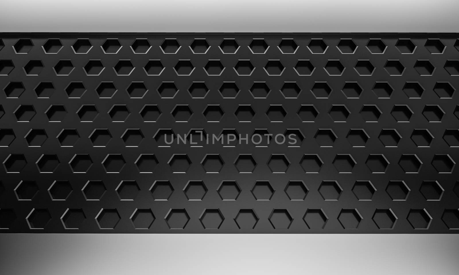 black abstract bee hive hextagon texture background with copy space 3d rendering