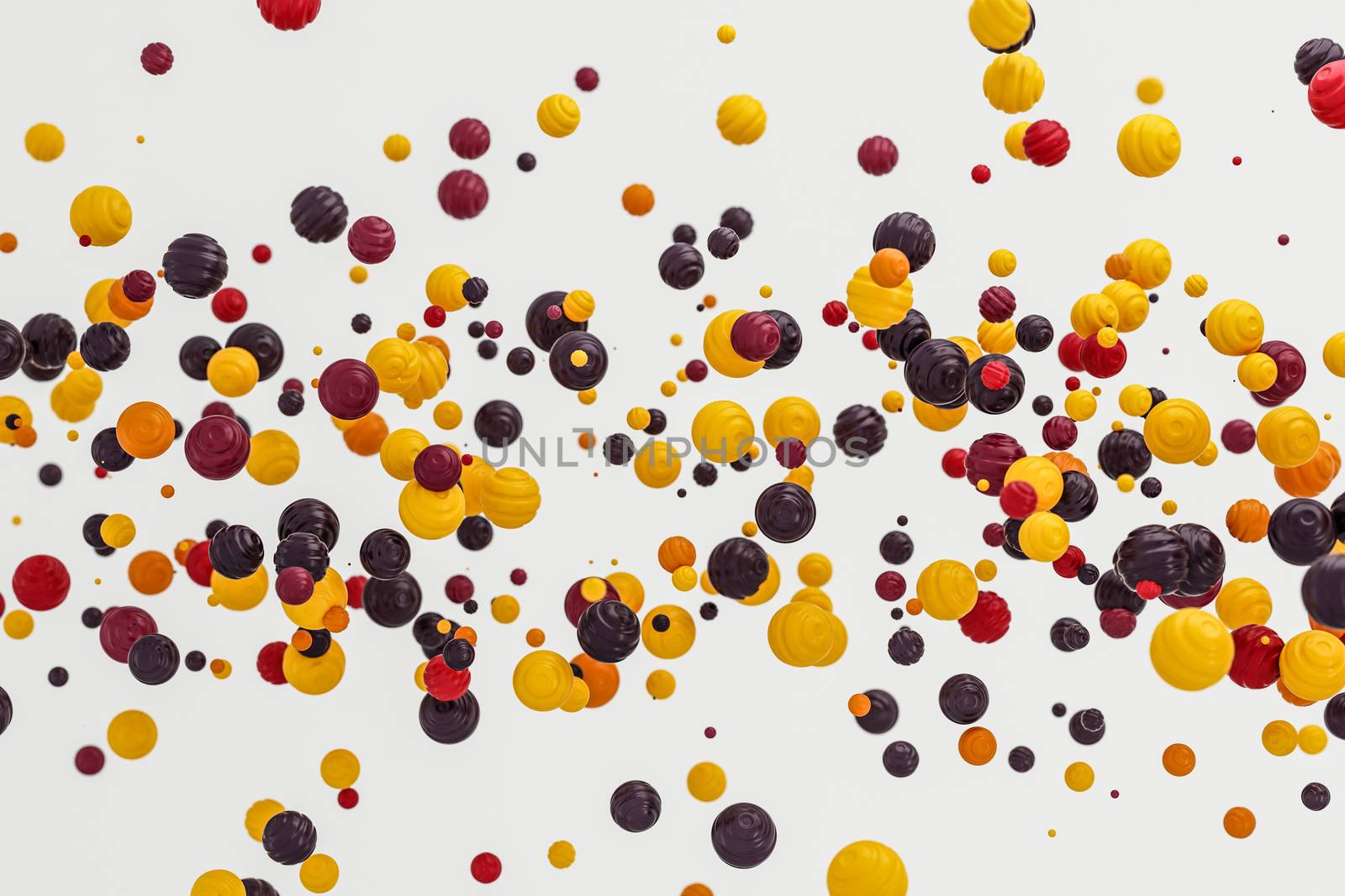 Abstract orange berry background modern shape  object float in the air,blowing particle 3d rendering