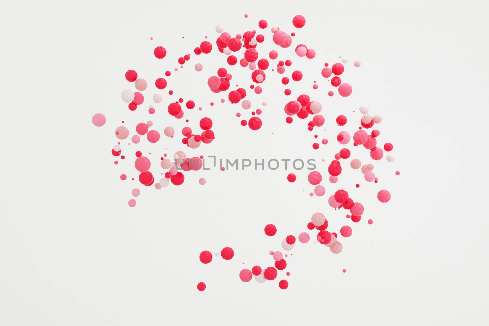 Abstract  pastel background modern shape  object float in the air,blowing particle , circle round shape 3d rendering