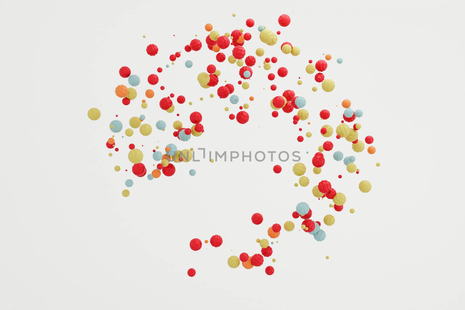 Abstract  pastel background modern shape  object float in the air,blowing particle , circle round shape 3d rendering