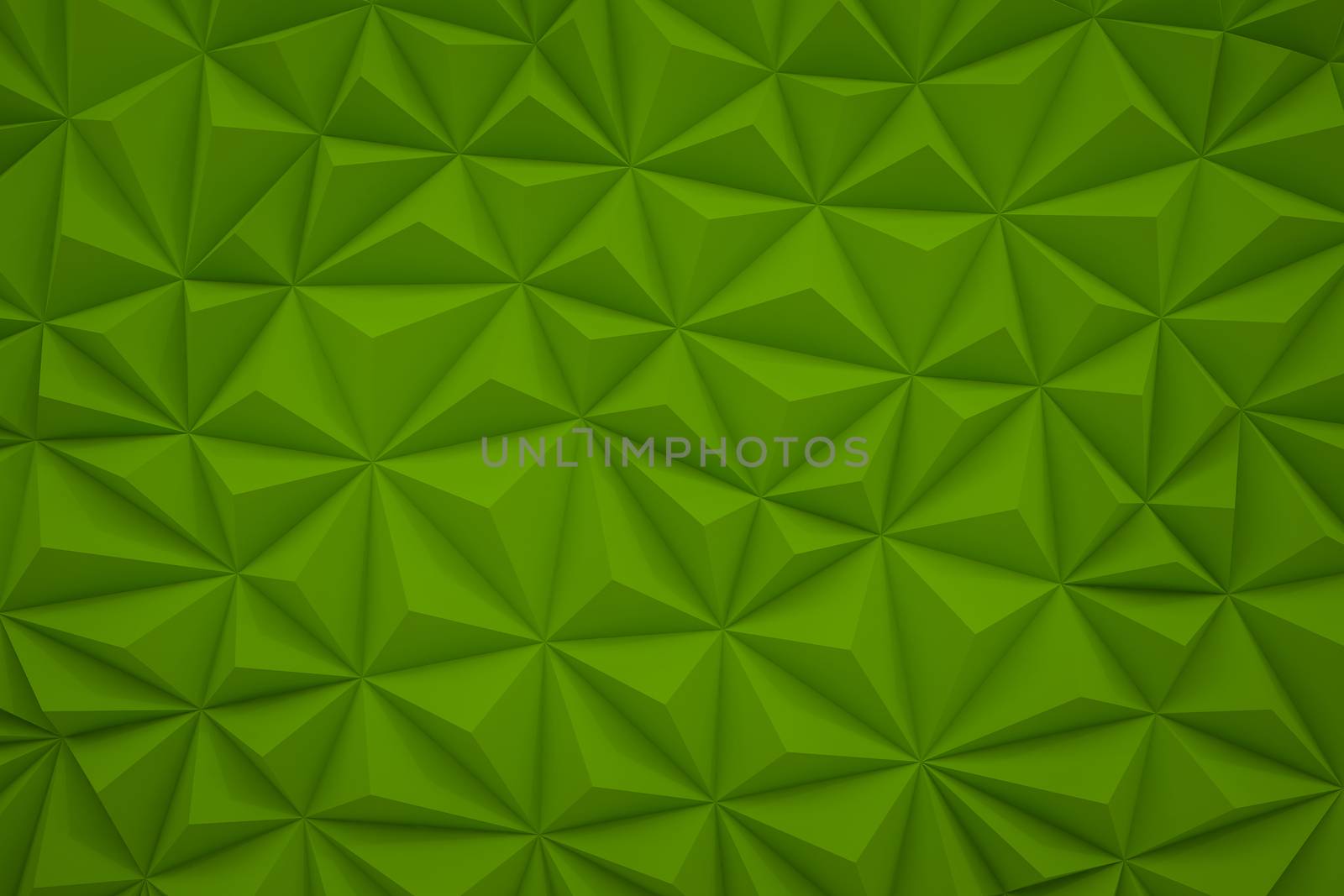 Abstract green low poly background with copy space 3d render