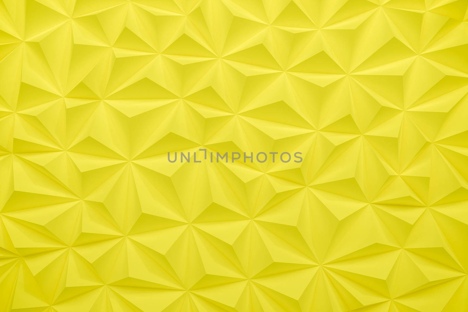 Abstract yellow low poly background with copy space 3d render