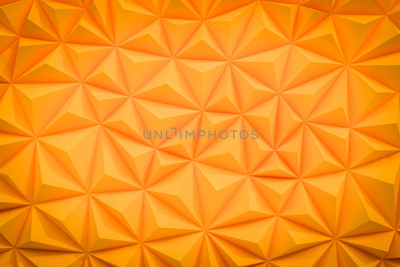 Abstract orange low poly background with copy space 3d render