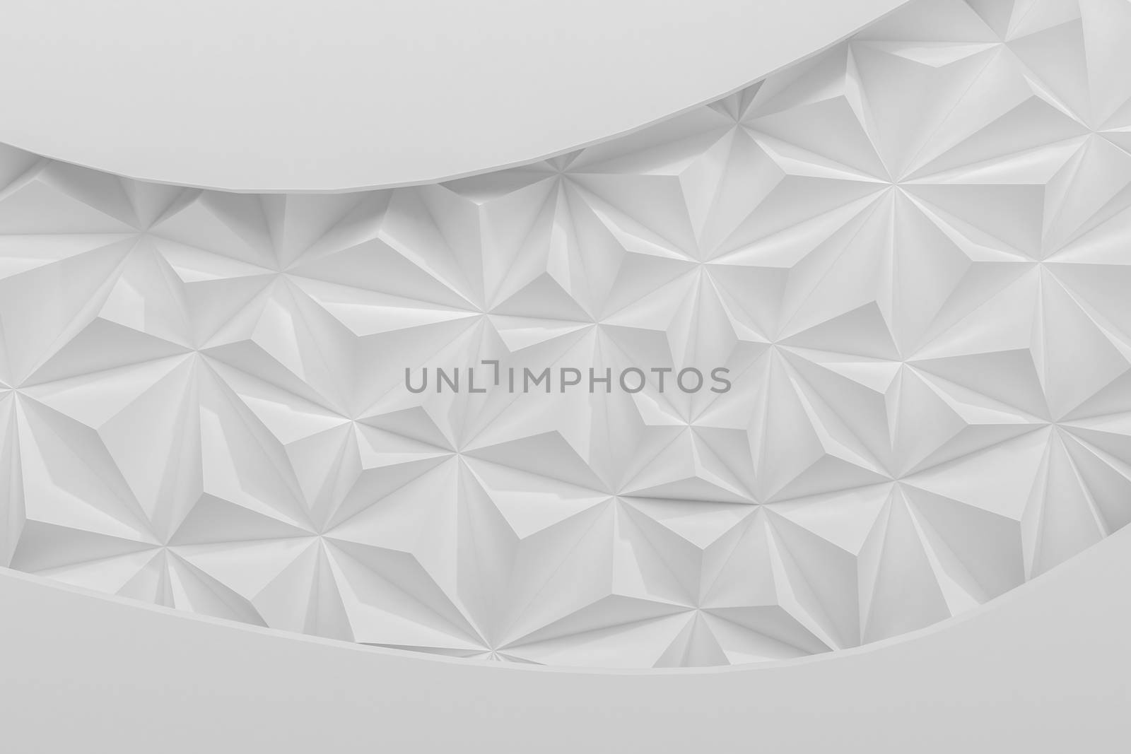 Abstract white low poly background with copy space 3d render