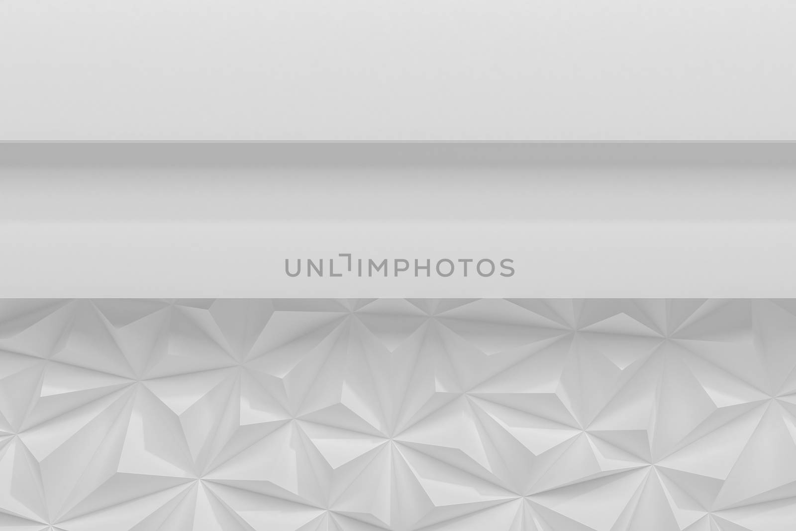 Abstract white low poly background with copy space 3d render by chingraph