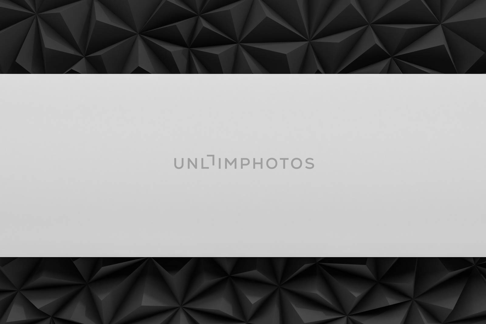 Abstract black low poly background with copy space 3d render