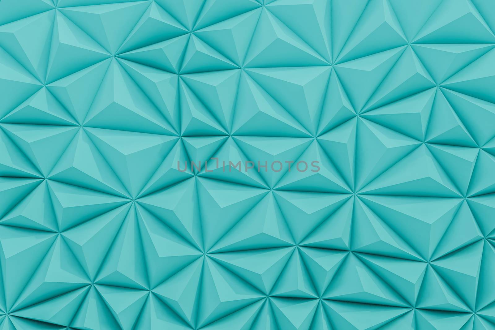 Abstract teal low poly background with copy space 3d render by chingraph