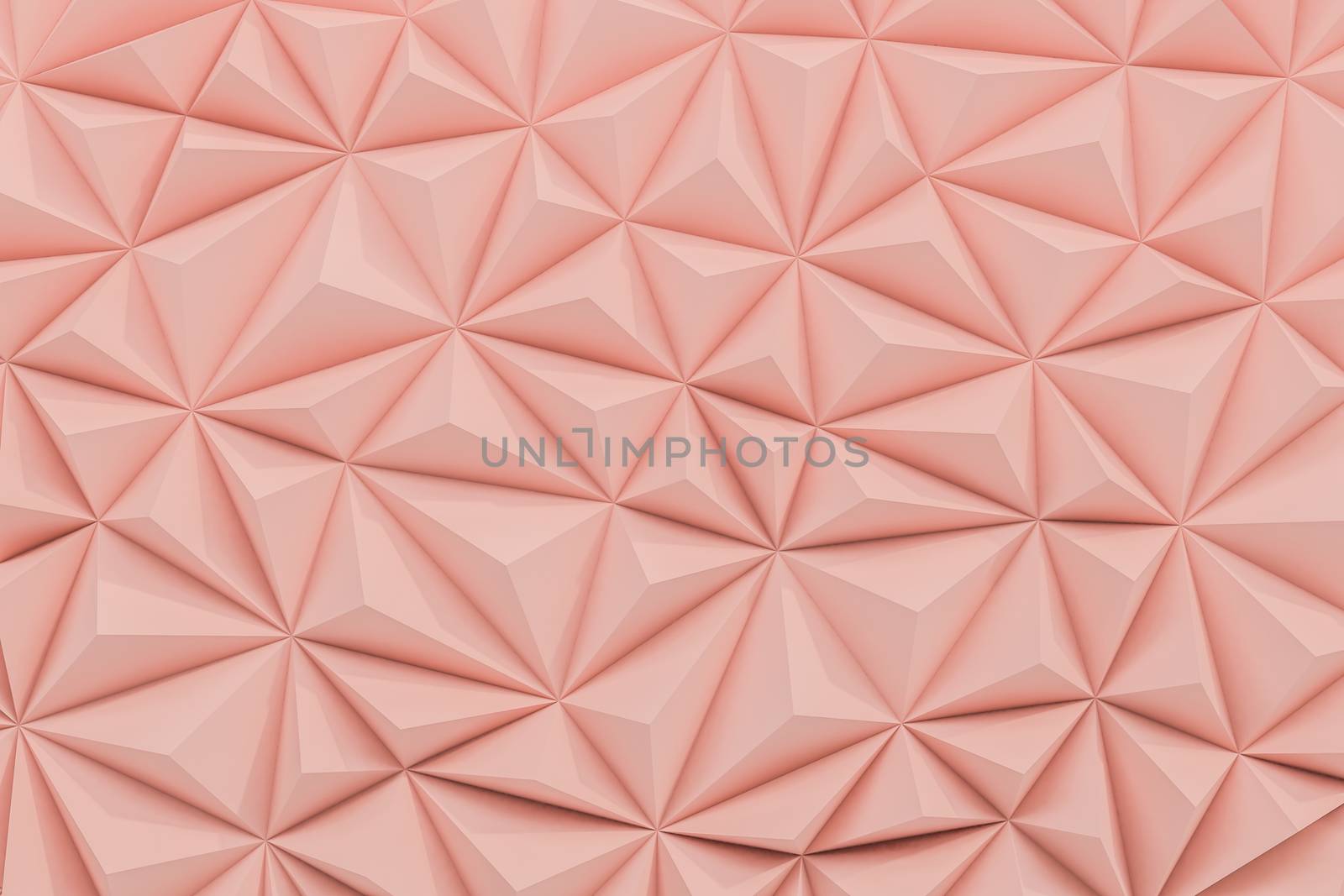 Abstract dusty rose low poly background with copy space 3d render