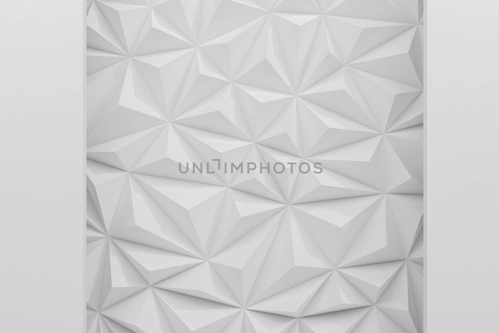 Abstract white low poly background with copy space 3d render