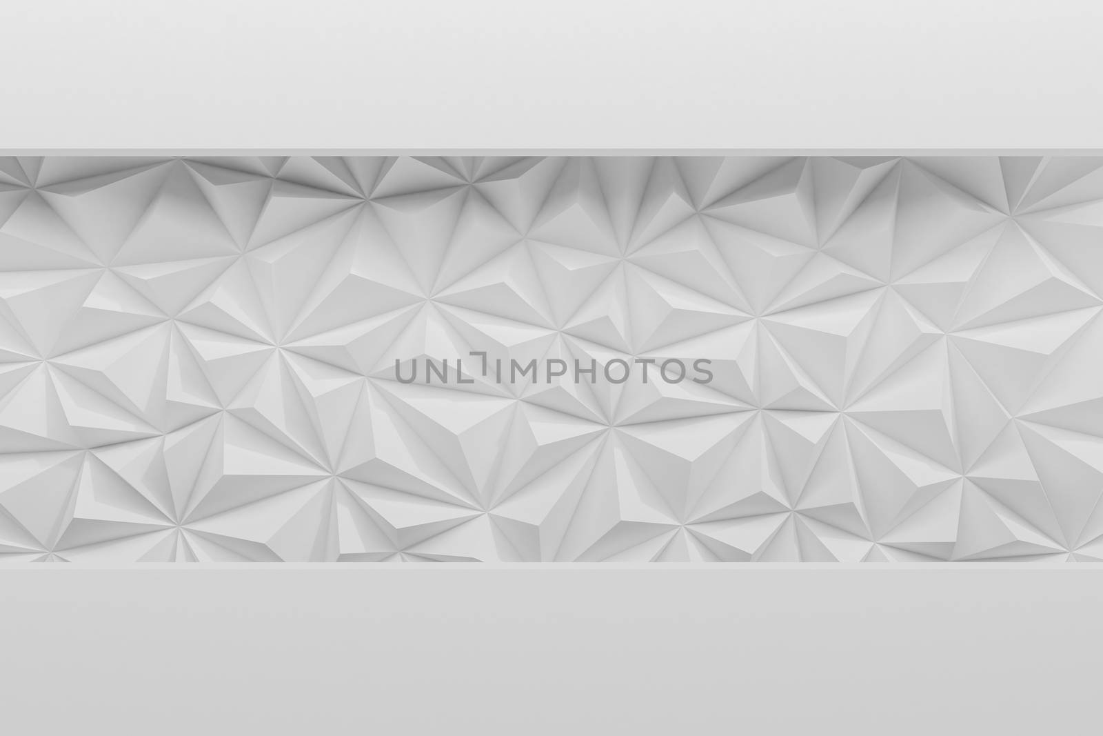 Abstract white low poly background with copy space 3d render