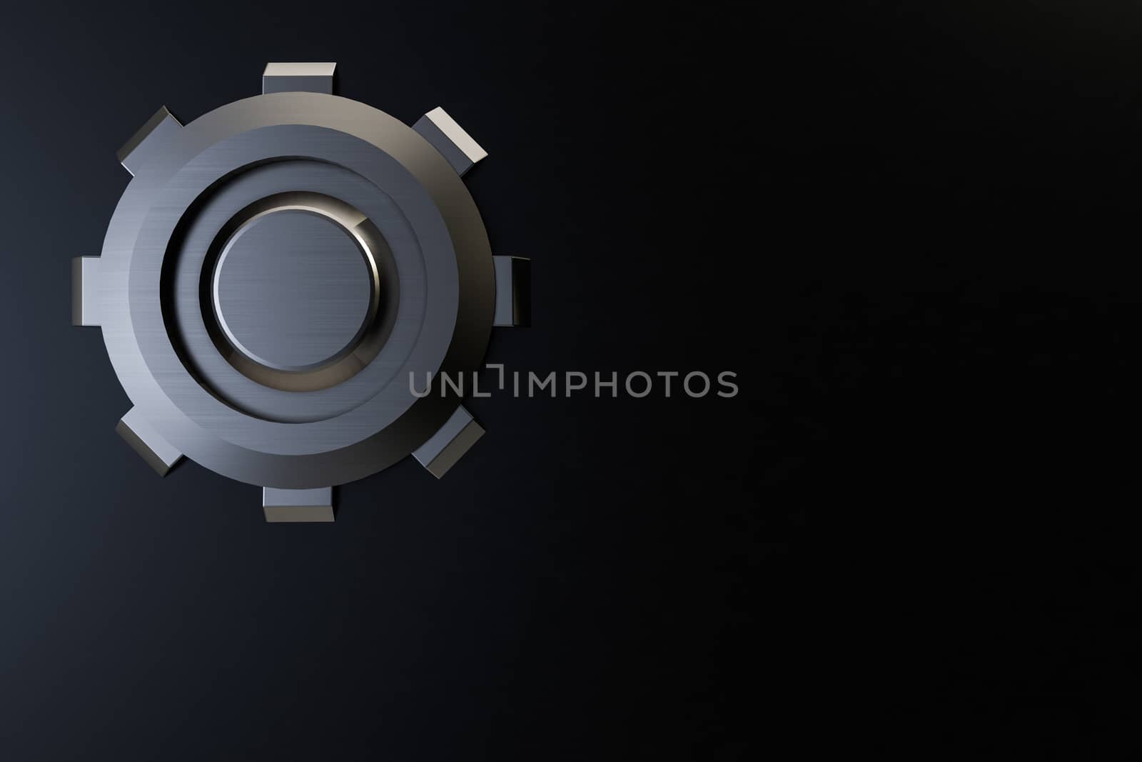 abstract industrial metal gear 3d render with copy space by chingraph