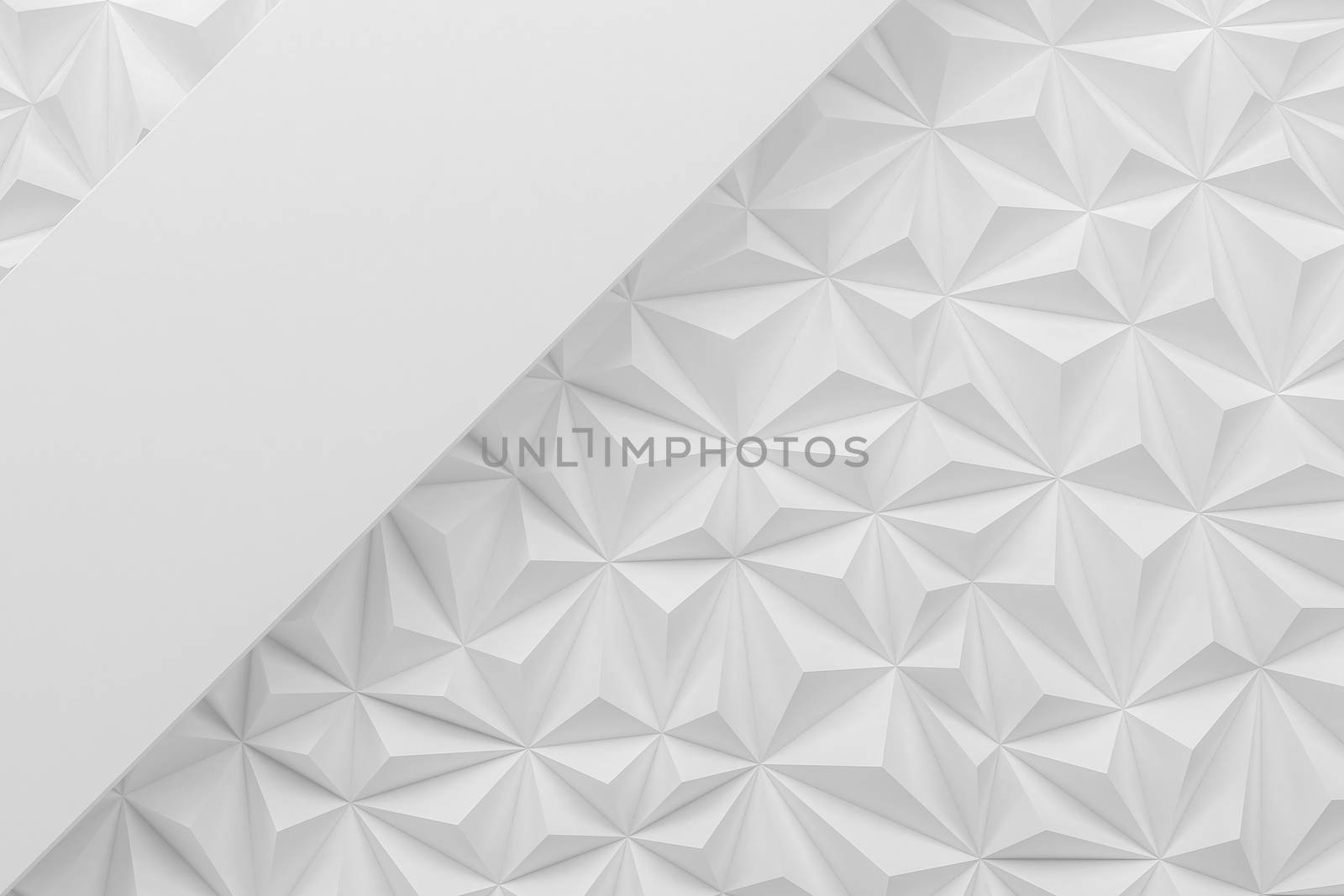 Abstract white low poly paper material background with copy spac by chingraph