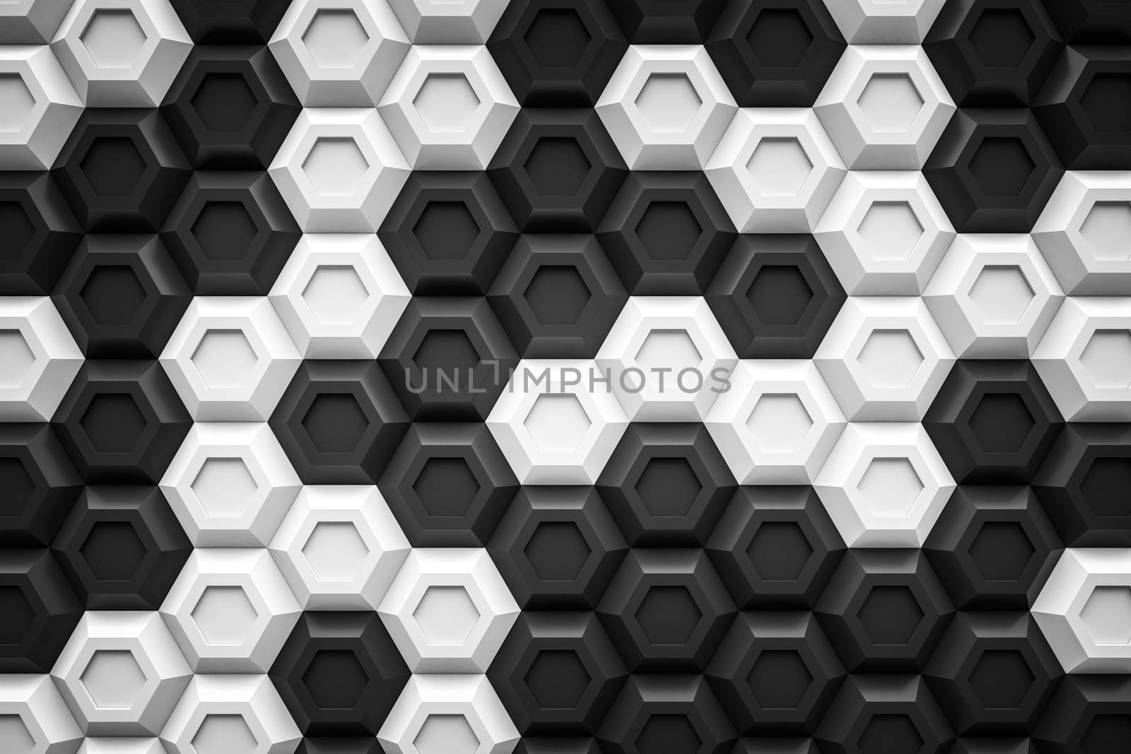 black and white hexagon Honeyomb modern technology black abstract 3d  background