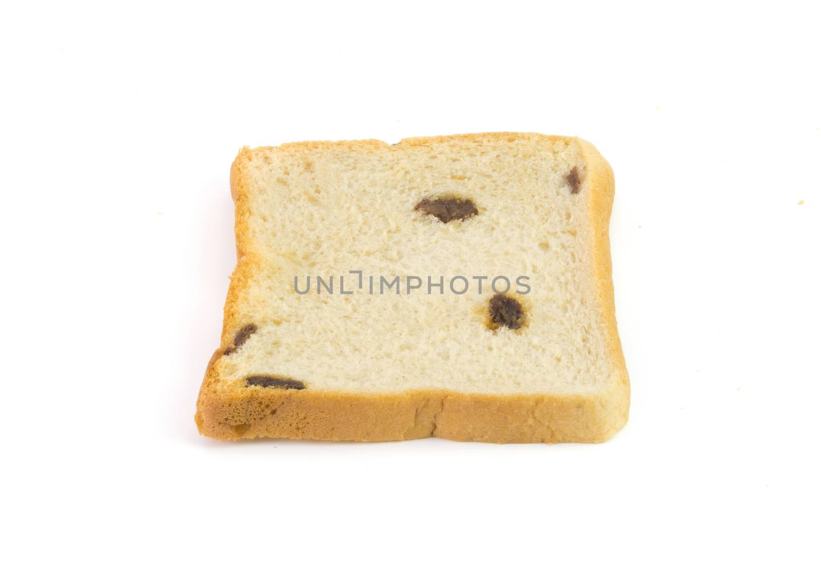 raisin bread isolated on white