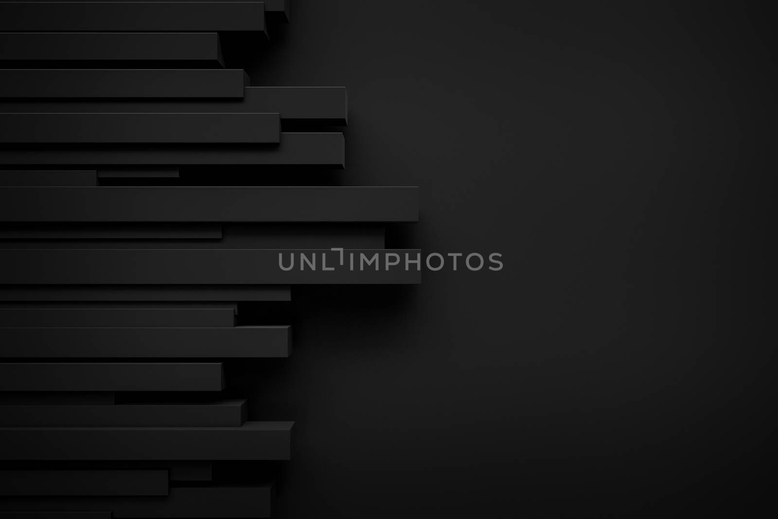 abstract black spike rhythm wave background 3d rendering