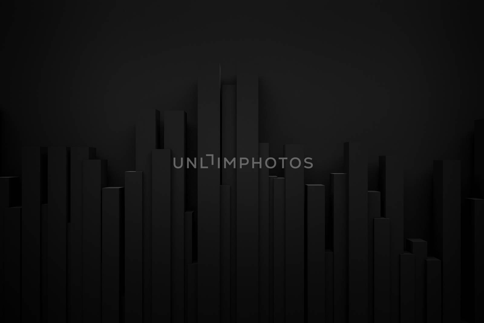 abstract black spike rhythm wave background 3d rendering by chingraph