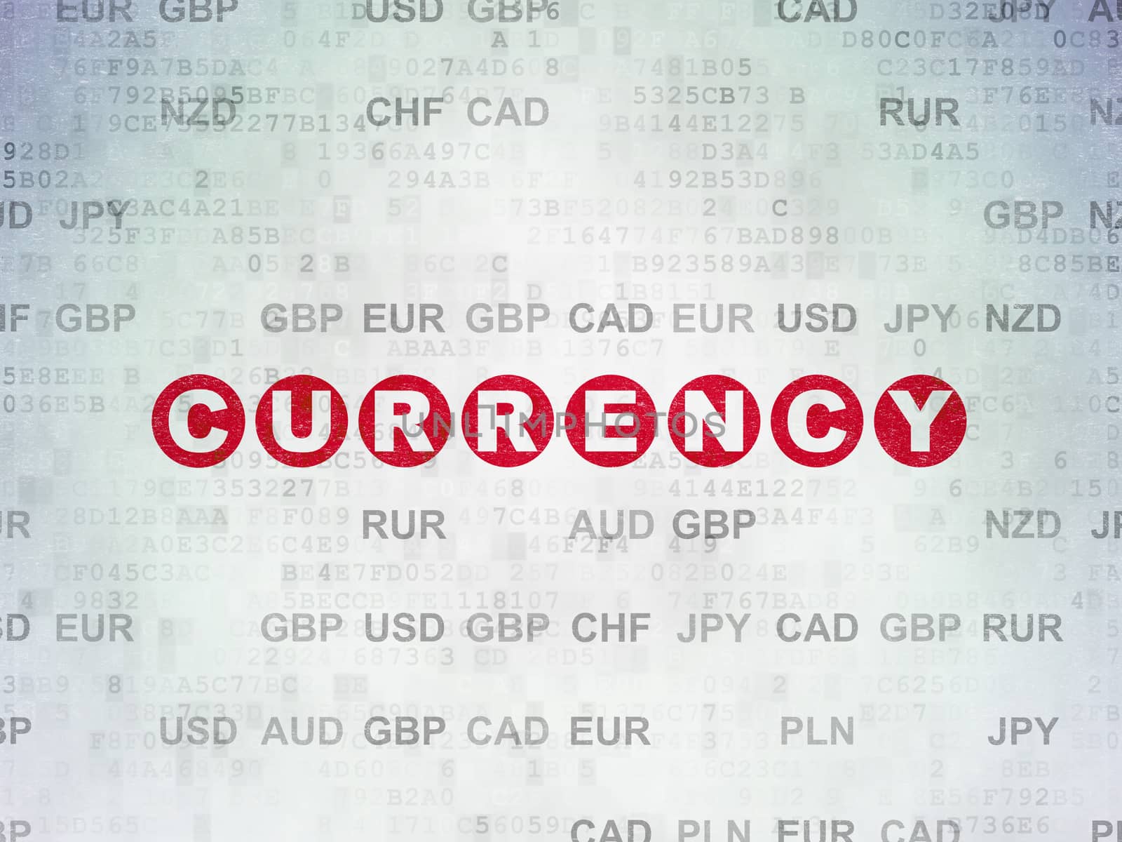 Currency concept: Currency on Digital Data Paper background by maxkabakov