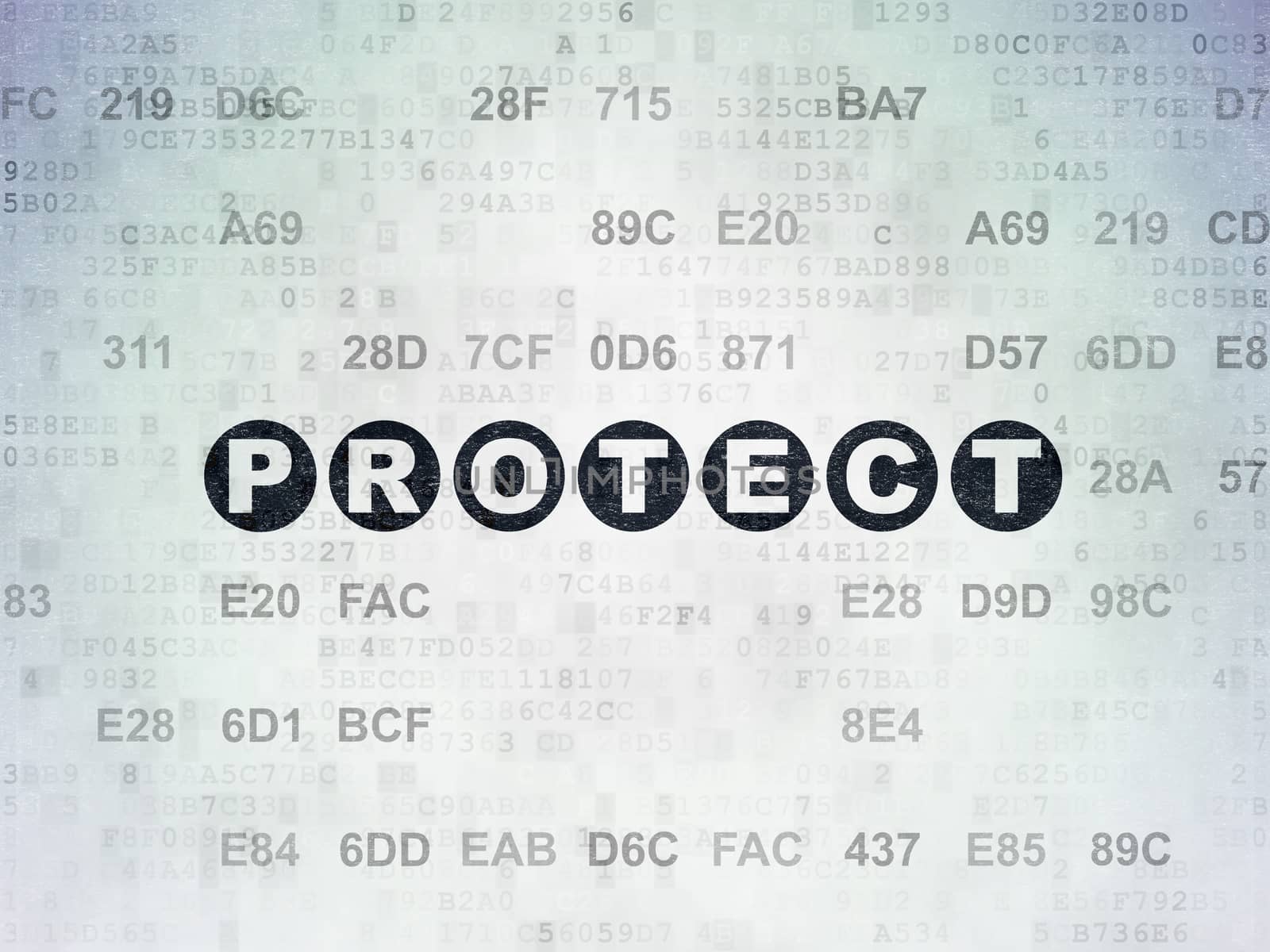 Protection concept: Protect on Digital Data Paper background by maxkabakov