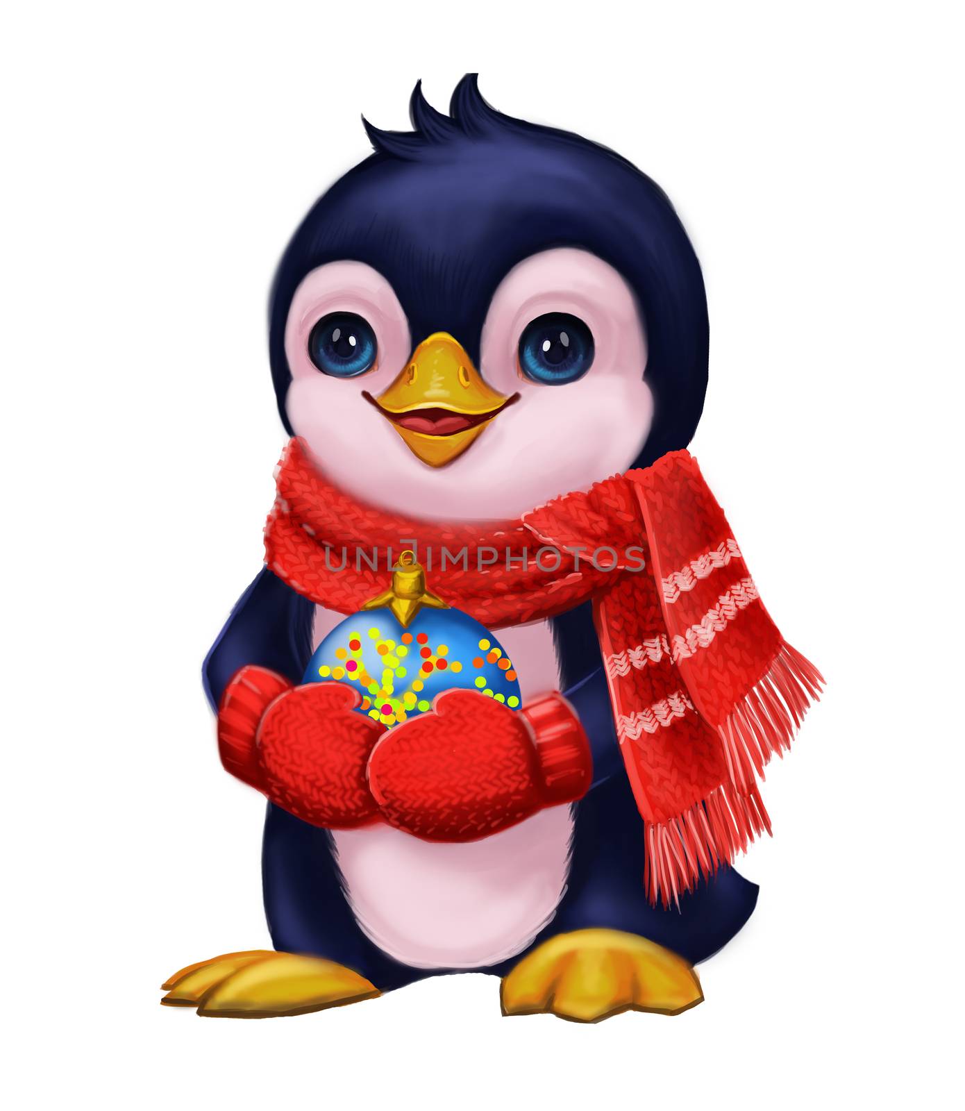 Season's Greetings with Penguin Party Toys - Merry Christmas and New Year by Loud-Mango