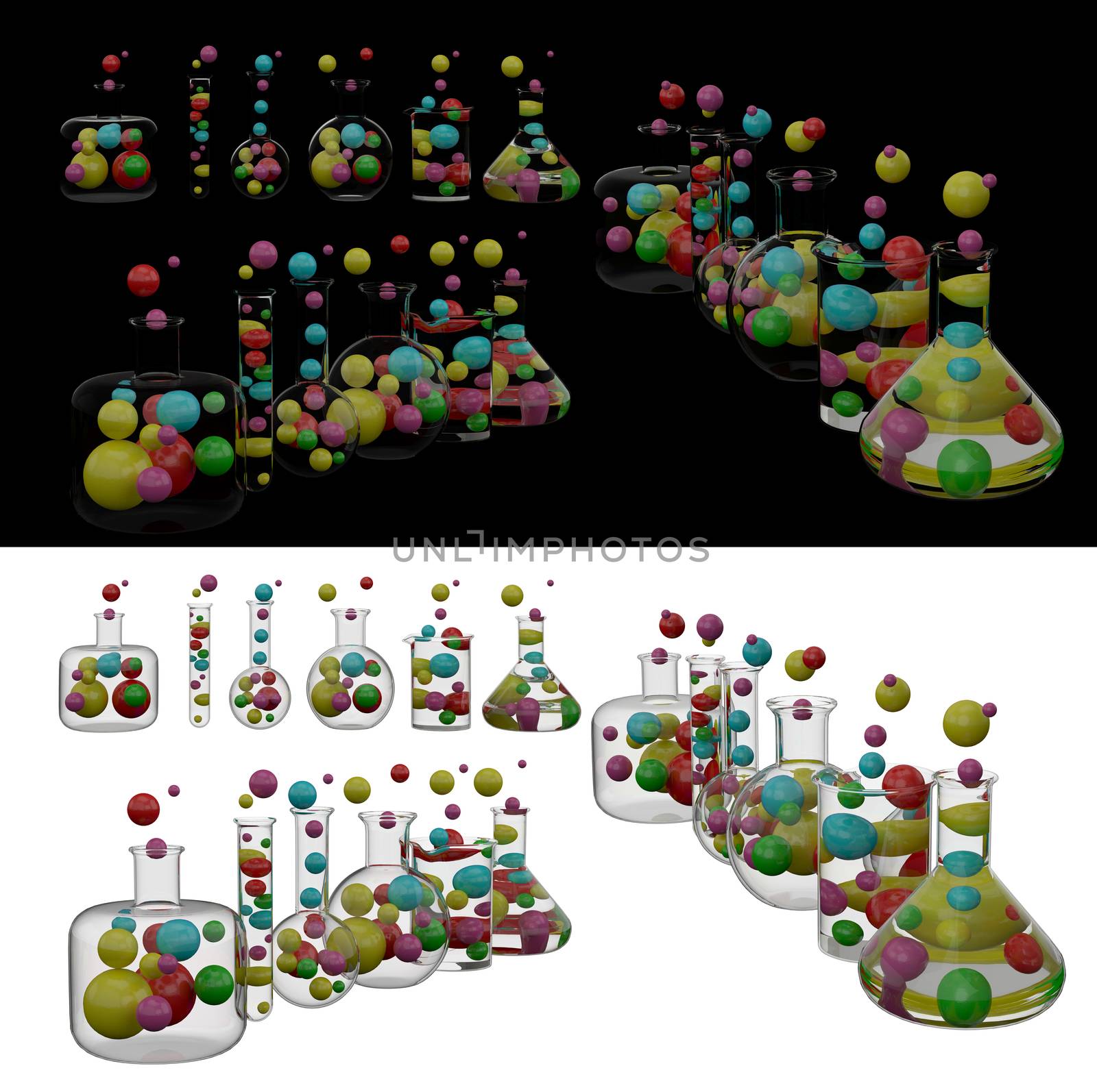 3D render illustration of the beaker