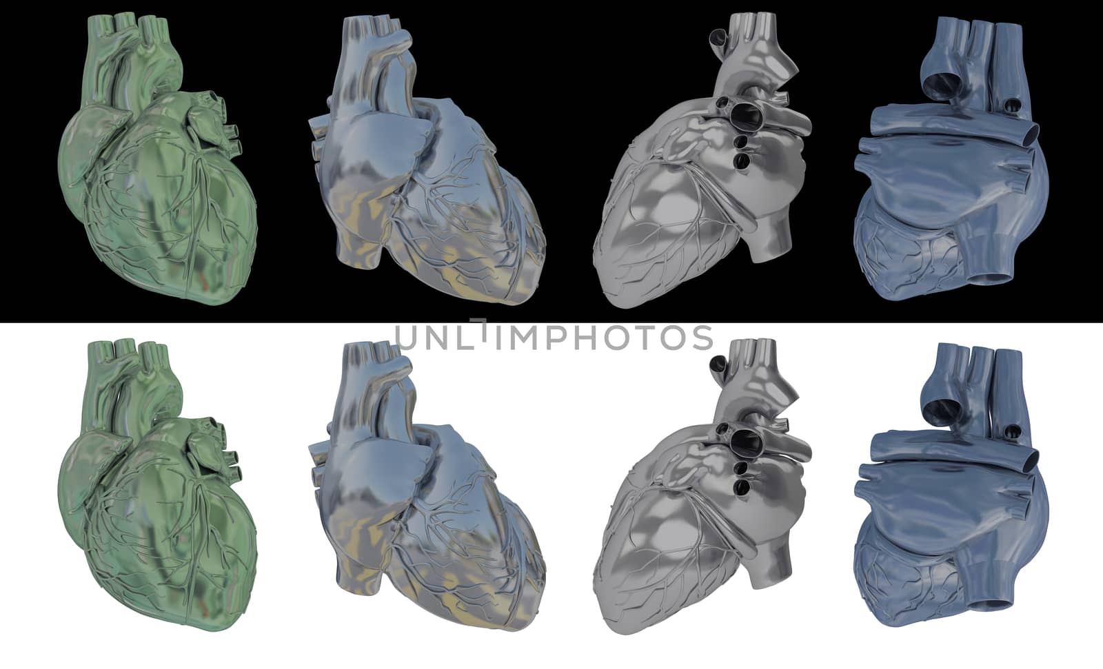 3d rendered illustration of the metal heart