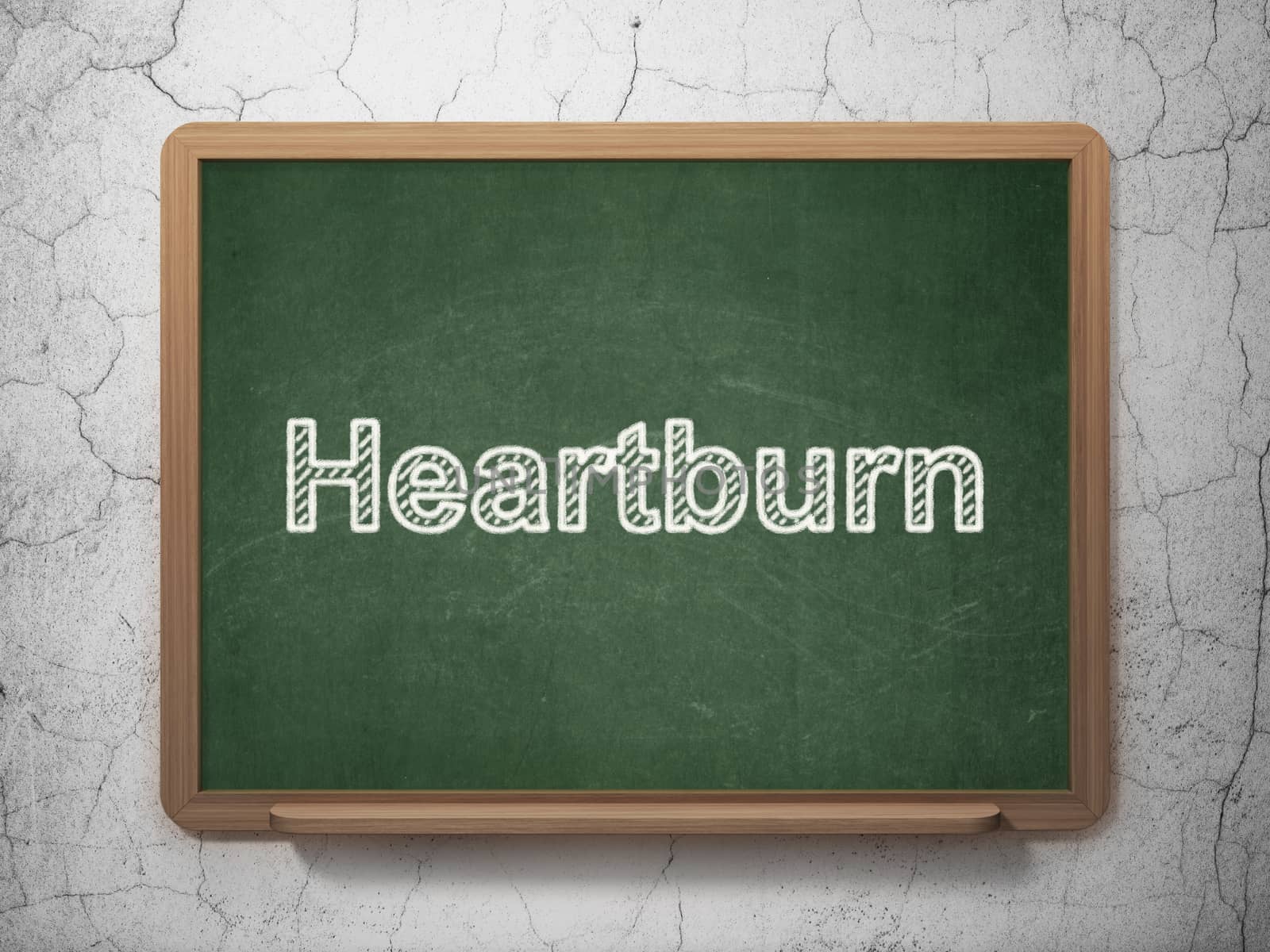 Medicine concept: Heartburn on chalkboard background by maxkabakov