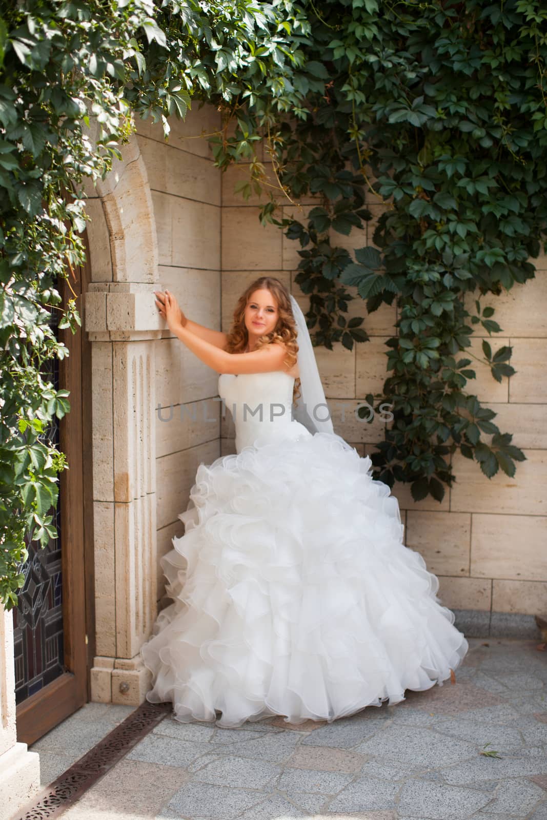 Stylish bride in white dress by lanser314