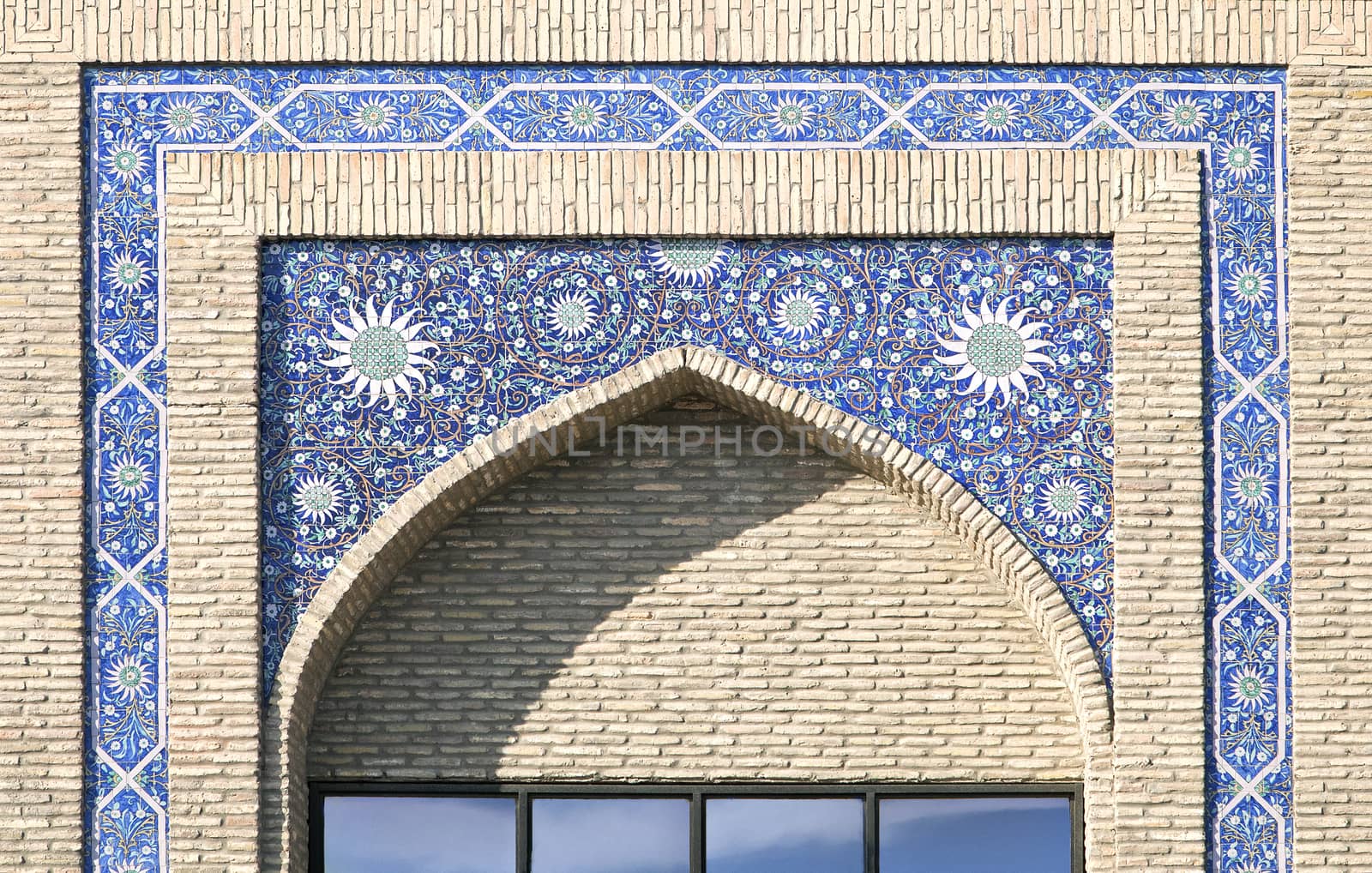 Floral decoration of an arch portal of a mosque, Uzbekistan
