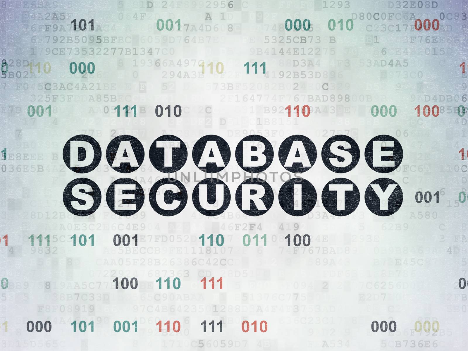 Programming concept: Database Security on Digital Data Paper background by maxkabakov