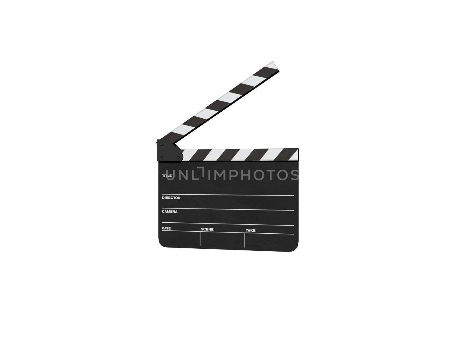 Clap of cinema in white background - 3d rendering