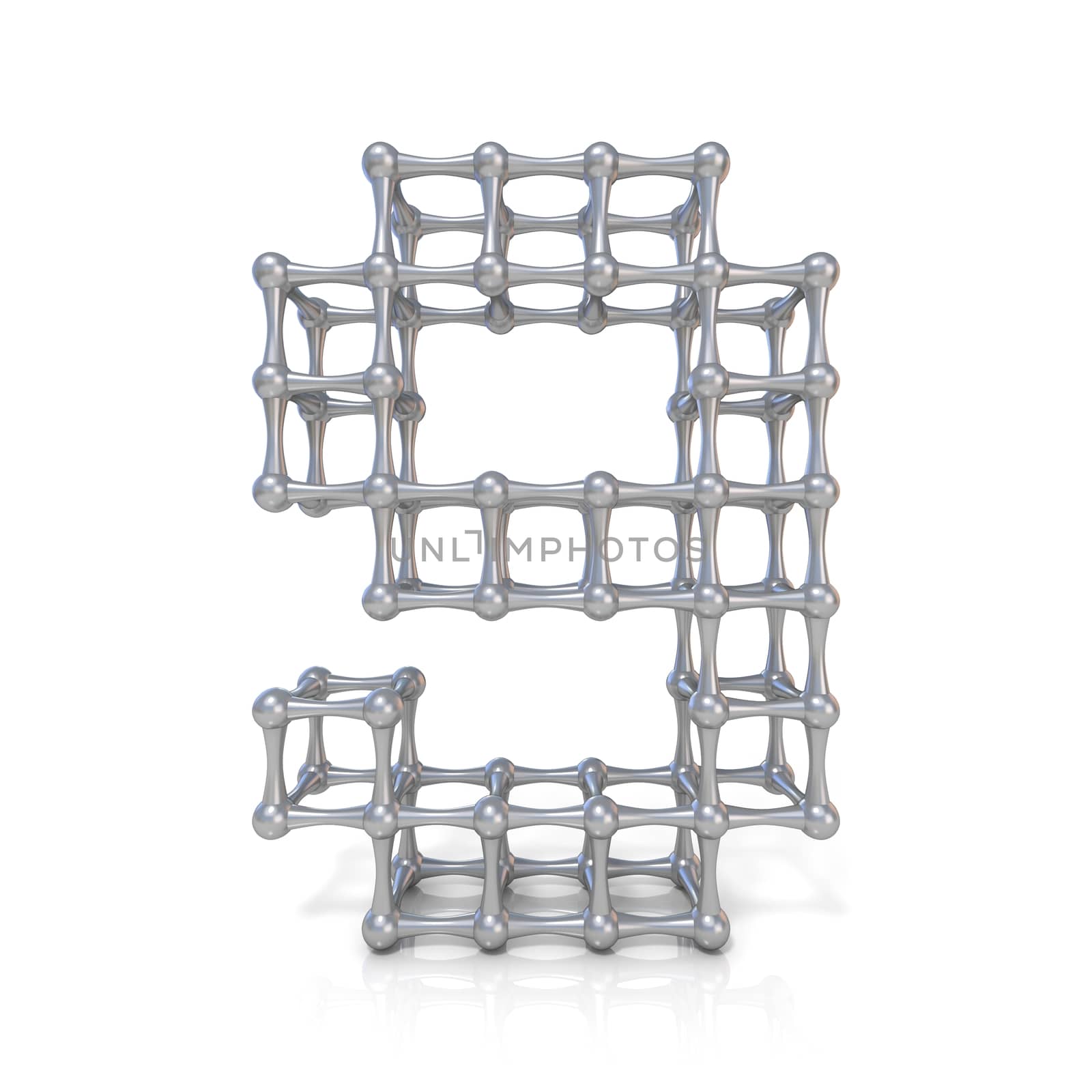 Metal lattice digit number NINE 9 3D by djmilic