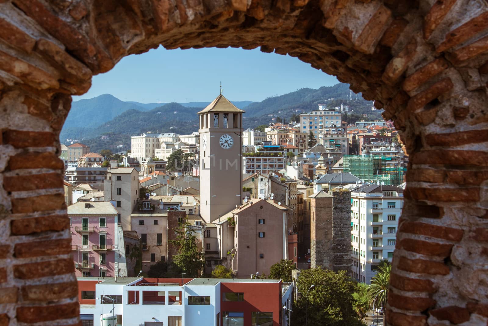 View of the city of Savona (Italy) from the castle "Priamar"