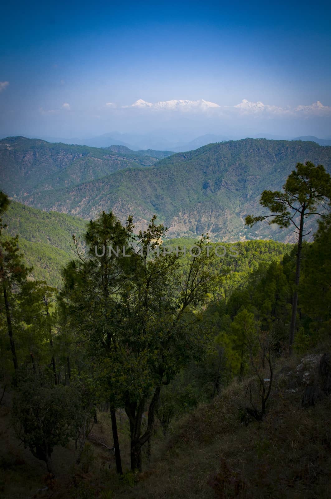 Light on a mountain in Almora, India