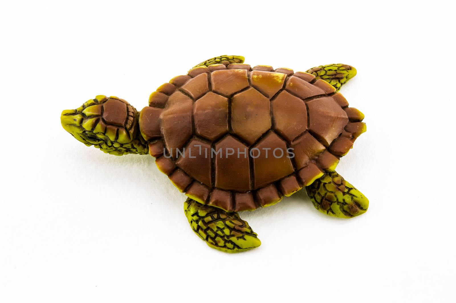 Little turtle figurine isolated on white backgrownd
