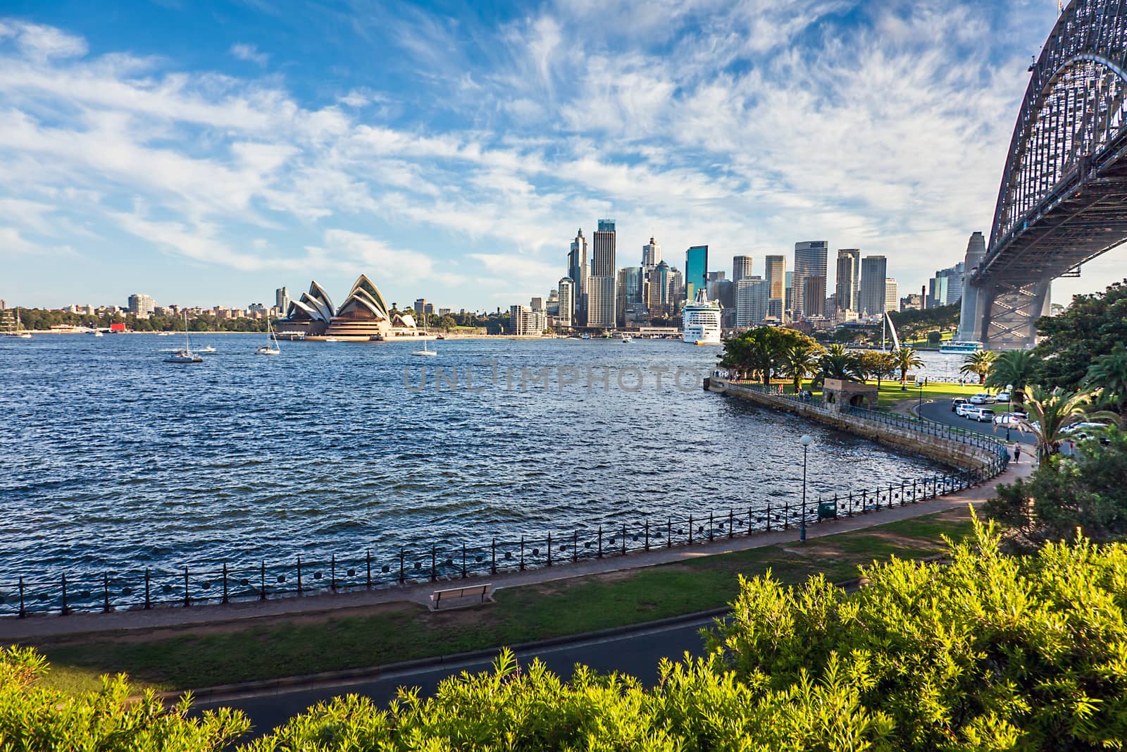 View of Sydney with Harbor Bridge New South Wales Australia by Makeral
