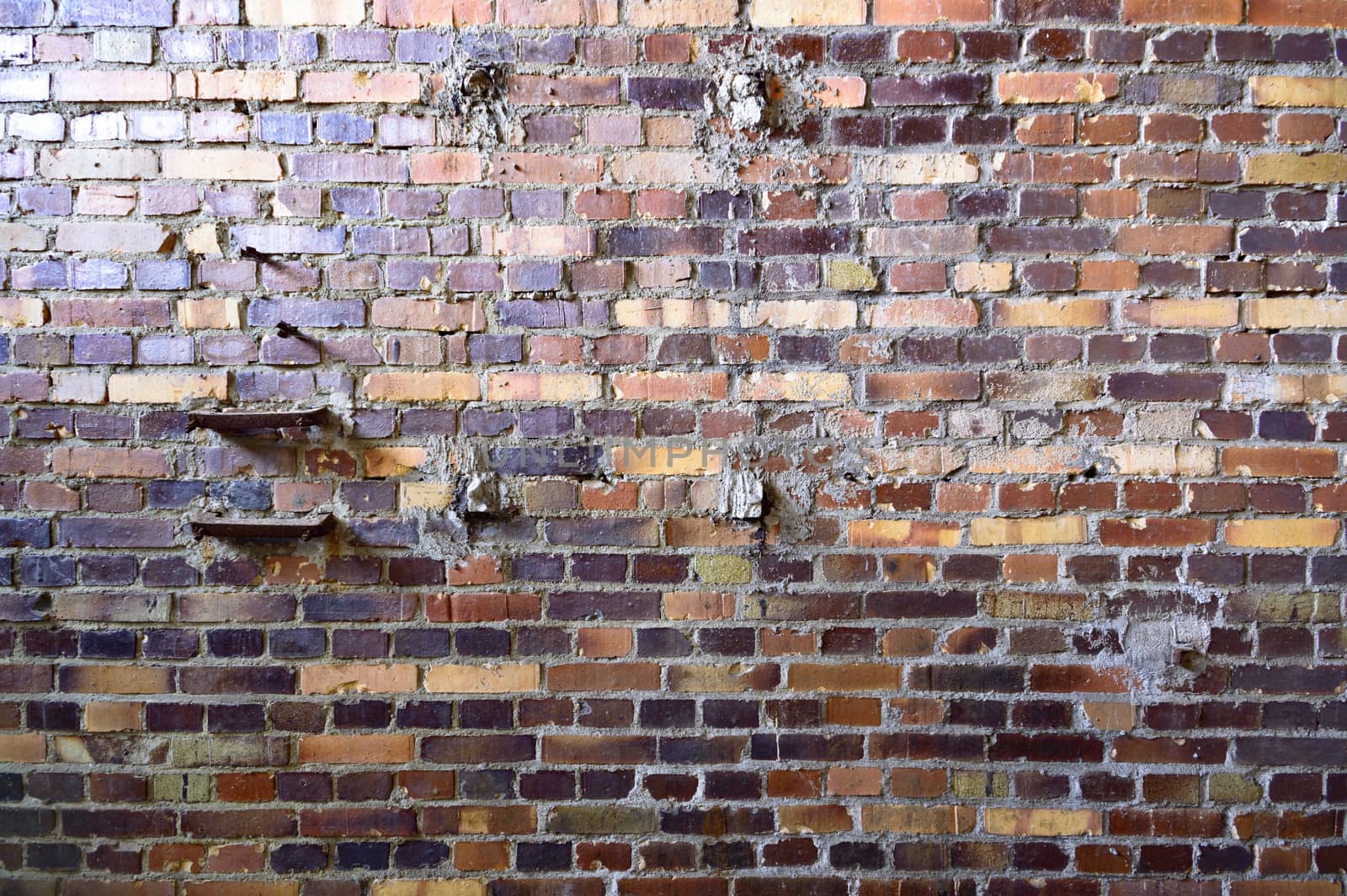 wide angle view of an old wall abandoned factory building