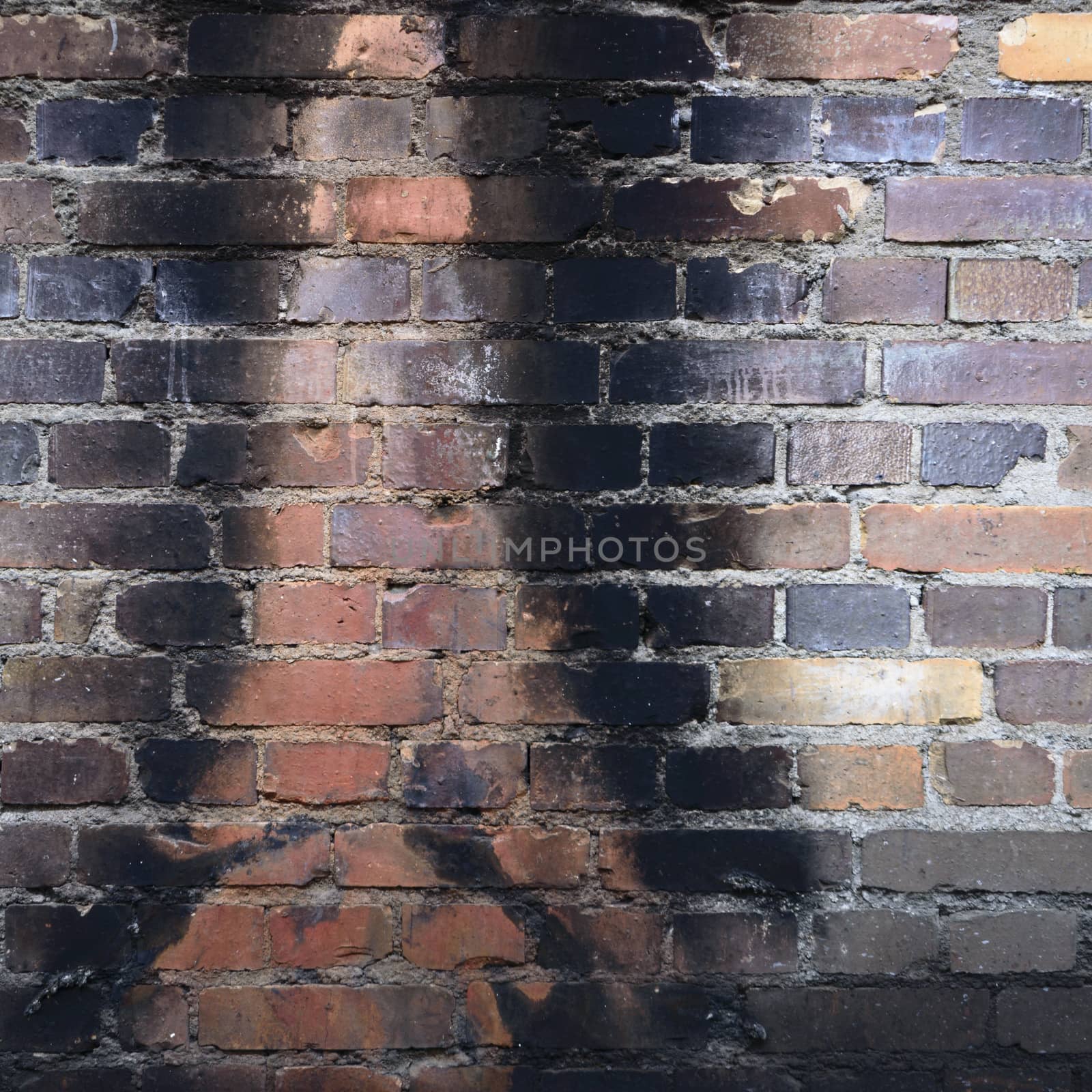 wide angle view of an old wall abandoned factory building