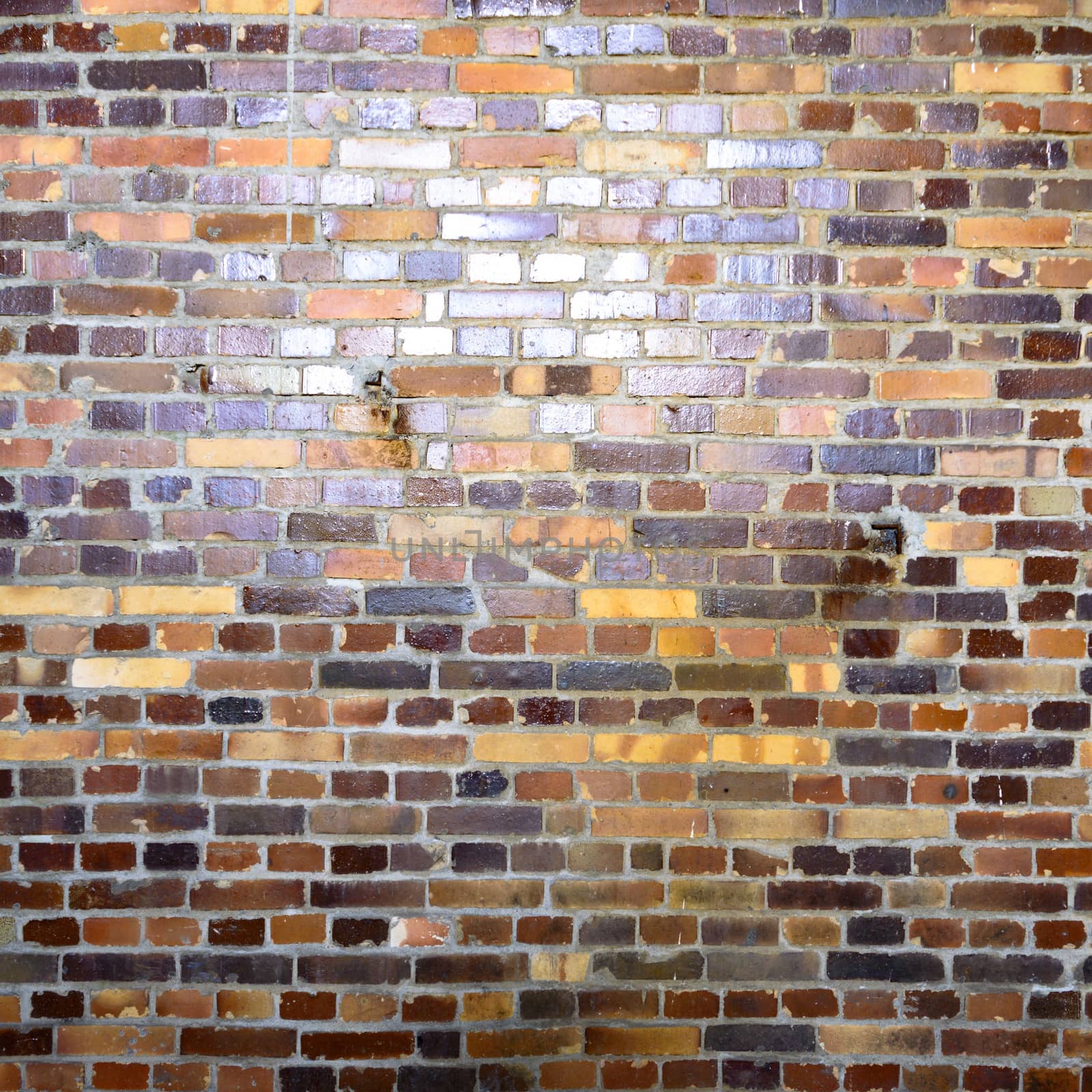 wide angle view of an old wall abandoned factory building