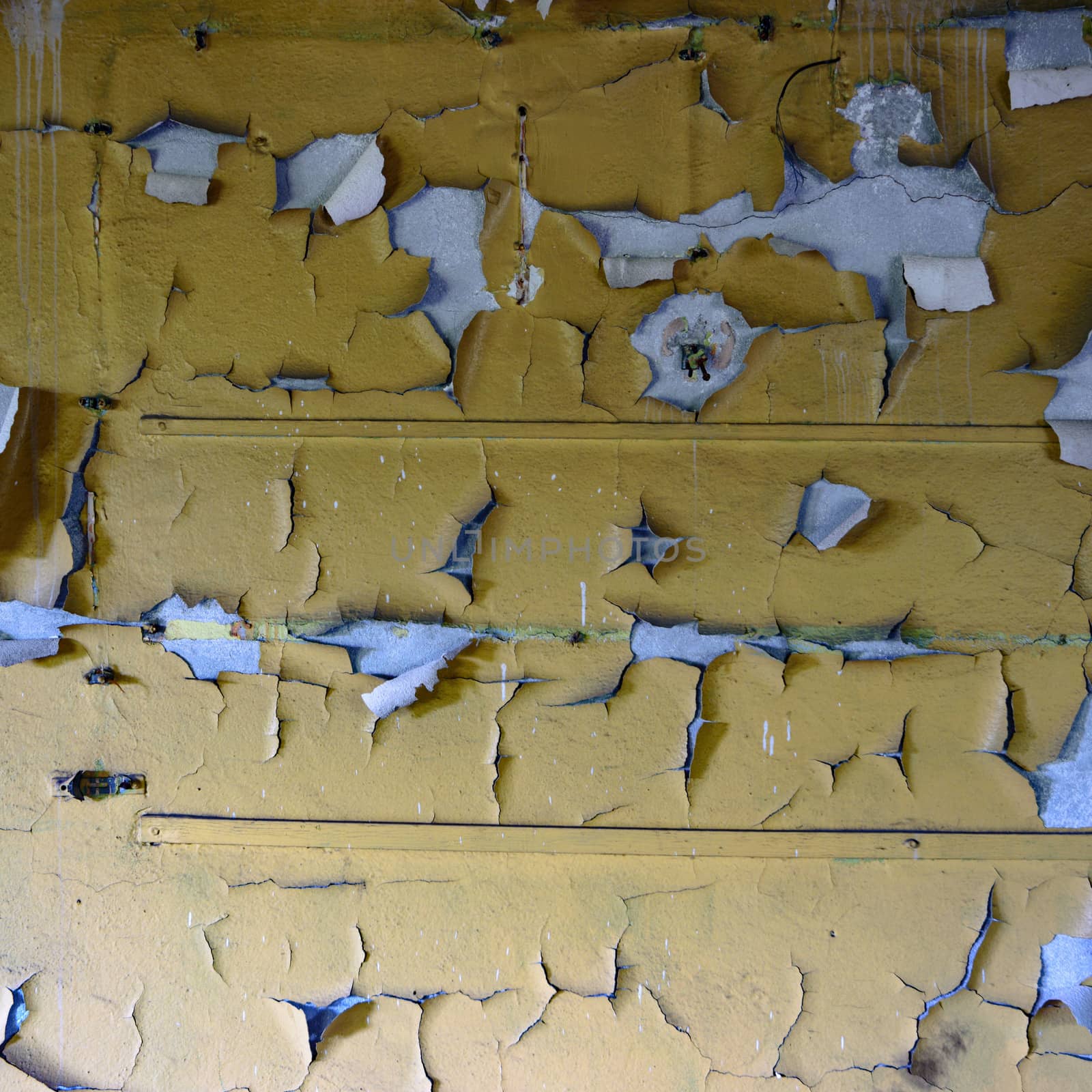 wide angle view of an old wall abandoned factory building