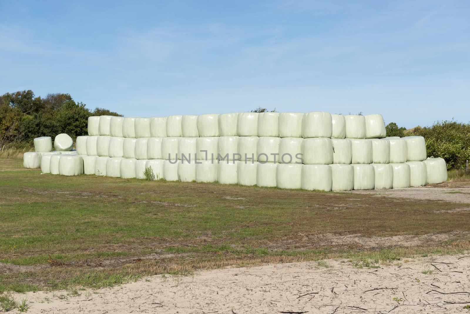 Stacked hay bales wrapped in plastic
 by Tofotografie